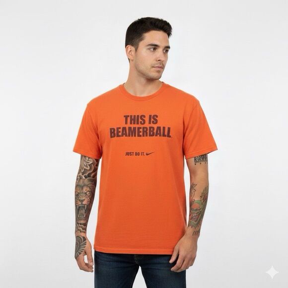 Vintage Nike Virginia Tech "This is Beamerball" Orange T-shirt Men’s XL - Picture 1 of 9